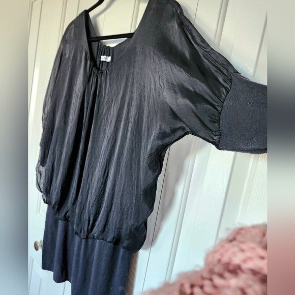 Made in Italy, Meo Meli Black Silk Cinched Hip Women's Dress, One size - Picture 8 of 10